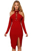 Sexy Lift Me Up Red Midi Dress
